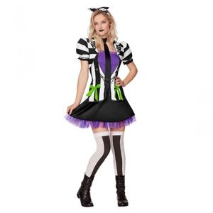 🆕 Adult Beetlejuice Dress Costume, Medium, NIP